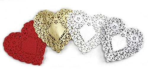 and Silver Red Party & Birthday White Foil Tabletop Decorations for Wedding 4” 100 Pack Inc 91049 Hygloss Products 100 Pieces Heart Doilies Gold and Silver Red Party & Birthday White Foil Tabletop Decorations for Wedding 4” 100 Pack Inc 91049 Hygloss Products 100 Pieces Heart Doilies Gold